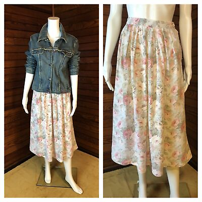 #ad Pastel Skirt Peasant Skirt Cotton Skirt Floral Skirt 80s Skirt Like Laura A $40.25