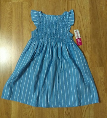 #ad Penelope Mack Stripe Blue Ruffle Sleeves Summer Dress Girls Size 4 T Toddler $14.25