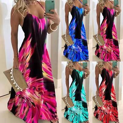 #ad #ad BIG SALE ⭐ Women Boho Printed Long Maxi Dress Party Summer Beach Ladies Sundress $14.79