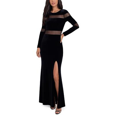 #ad Bamp;A by Betsy and Adam Womens Black Velvet Long Evening Dress Gown 0 BHFO 0301 $23.99