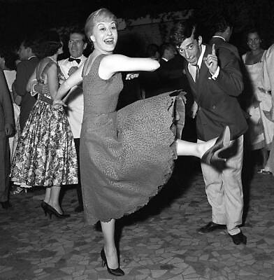 #ad Italian Actress Giulietta Masina Dancing At The Party Film Star Old Photo AU $9.00