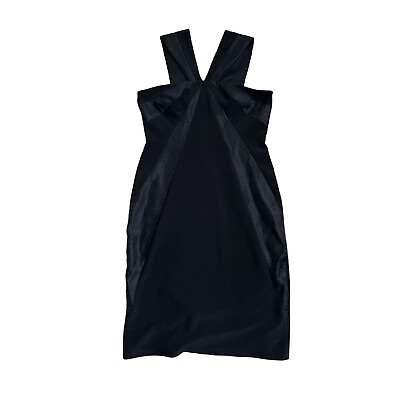 #ad ADRIANNA PAPELL Black crossover sleeveless evening dress Size 8 $40.00