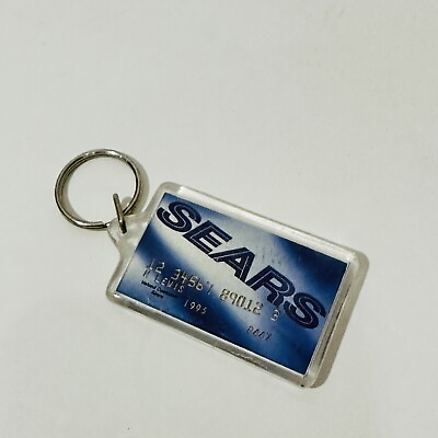 Vintage Sears Credit Card Advertising Keychain Dept Store Acrylic Key Ring $9.09