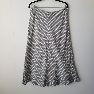 #ad Talbots Striped 100% Linen maxi Skirts Regular Size 10 $24.99