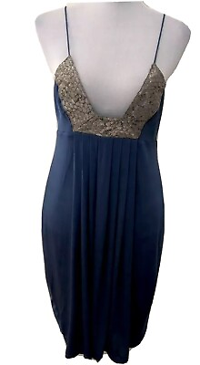 #ad SEDUCE Stretch Jersey Plunge Blue Cocktail Dress. Size 12 14. GUC AU $25.46
