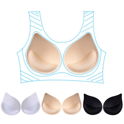 #ad Women Sponge Top Bra Pads Insert Breast Enhancer Push Up Bikini Pad Swim Wear $2.39