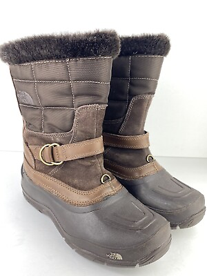 The North Face Womens Boots Size 6 Brown Leather Pull On Snow Shoes 616273 $59.99