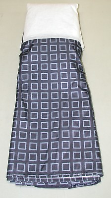 Ellison Tailored Bed Skirt 14quot; Drop Navy Gray Geometric Full 54 x 75 *NEW* $14.99