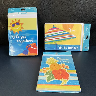 #ad Vintage Party Express Hallmark Party Invitation Cards 3 Packs Of 8 Summer. $20.00