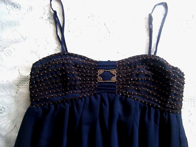 #ad Charlotte Russe Cocktail Party Dress Navy Blue Junior Size L Large New With Tags $21.95