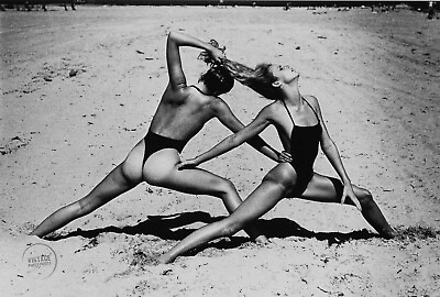 #ad 1975 Vintage Helmut Newton Photo Print Swimsuit Models Vogue Photogravure 11x14 $81.06