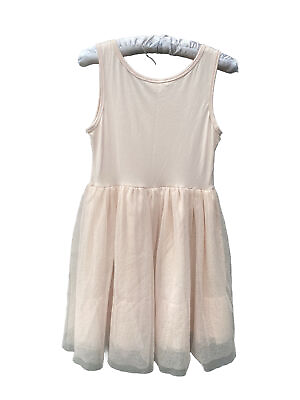 #ad Girls Size 14 1 2 Knit Works Lt Pink Beautiful Full Tullelike Skirt Sleeveless $19.99