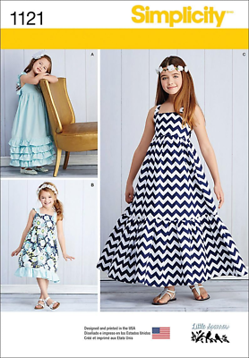 #ad 1121 Pull over Maxi Dress Sewing Pattern for Girls Sizes 3 6 $8.91