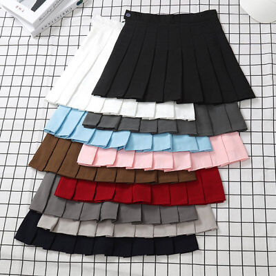 #ad Skirt Women#x27;s High Waist Clothes Red A Line Mini Pleated Short Skirts for Women $26.33