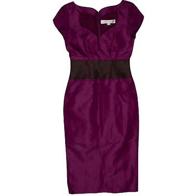#ad Carolina Herrera V neck Midi Length Purple dress size S $125.00