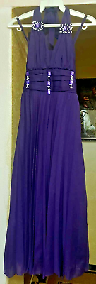#ad Beautiful Girls#x27; long party dress purple sleeveless waistbandamp;shoulder shawl $20.00