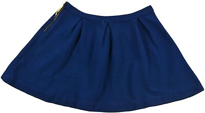 #ad Tommy Hilfiger BLUE SKIRT Women A Line Cotton Elastic Zip Size M Genuine $36.98