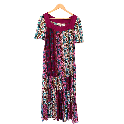 #ad NEW Womens Long Dress Tiered Muumuu Patio Dress Size Small Boho Gauzy $24.50