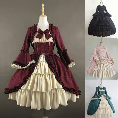 Medieval Womens Victorian Renaissance Fancy Dress Gothic Vintage Cosplay Costume $57.59