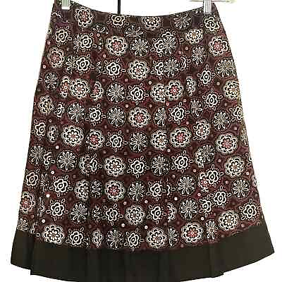 #ad Ann Taylor Loft Petite Multicolor Floral Pleated Sequined A Line Skirt Women 2P $18.00
