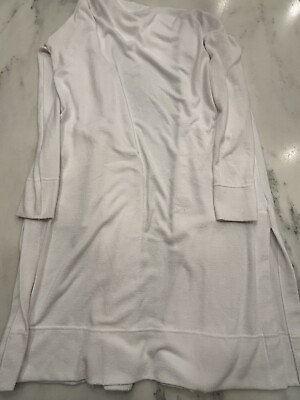 #ad Banana Republic Long White Cardigan Women Size Sm Open Knit Stretch Preppy $19.99