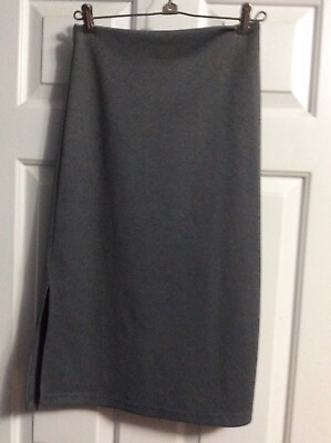 #ad J.C. Kids Skirt Pencil Grey with Side Slits Elastic Waist Girls Size 12 $12.89