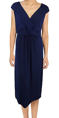 Ny Collection VERY NAVY Plus Size Ruched Empire Maxi Dress US 2X $22.49