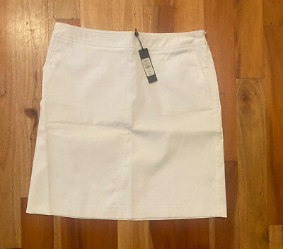 #ad #ad NWT TALBOTS SIZE 14P WHITE STRETCH SKIRT BUSINESS KATE FIT ROMANTICALLY CURVY $31.47