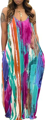 #ad Women#x27;s Summer Casual Loose Maxi Dresses Plus Size Sleeveless Beach Cover Up Lon $118.63