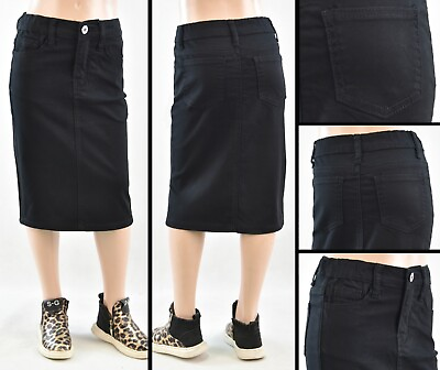 New Little Girls twill Skirt size 4 6 basic pockets style #RK 77546 black $19.99