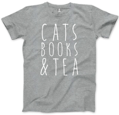 Cats Books and Tea Cute Tumblr Hipster Mens Unisex T Shirt GBP 13.99