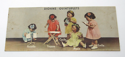 #ad 1930s Dionne Quintuplets Advertising Ink Blotter Names Cute Dresses RARE IMAGE $15.00