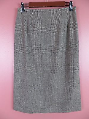SK10715 TALBOTS Woman 99% Wool Pencil Skirt Multiple Browns Plaids Stretch 8 $22.38