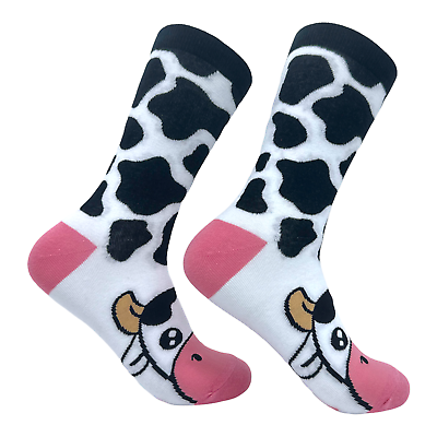 Women#x27;s Cow Socks Funny Cute Adorable Milking Moo Cattle Footwear $11.99