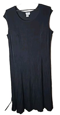 #ad Coldwater Creek Slinky Knit Women#x27;s Black Maxi Dress Plus Size 3x t14 $38.00