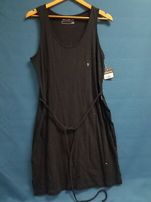#ad #ad NWT Eddie Bauer Black Easy Tank Top Sleeveless Sun Dress Women#x27;s Sz L $12.00
