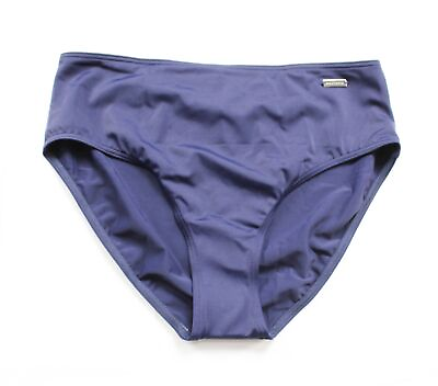 #ad Lascana Women#x27;s High Waist Full Coverage Bikini Bottoms EJ1 Navy Blue US 8 NWT $9.98