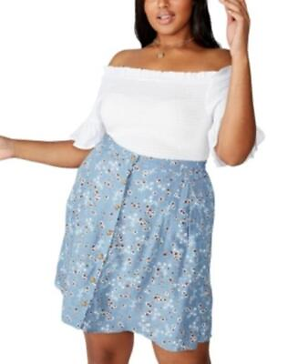 #ad $25 Cotton On Trendy Plus Size Allegra Button Through Mini Skirt Size 14 $10.19