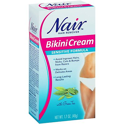 #ad 12 New Nair Hair Remover Sensitive Formula Bikini Cream With Green Tea 1.7 oz $80.09