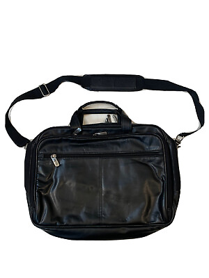 Kenneth Cole Briefcase Black Leather Laptop Bag Formal For Business $29.99