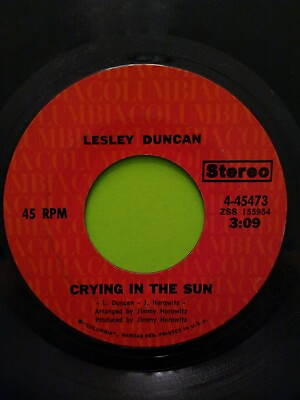 Lesley Duncan : Sing Children Sing Crying In The Sun 7quot; 45 RPM Vinyl Record $2.69