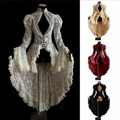 Women Vintage Lace Victorian Dress Long Flare Sleeve Gothic Dresses Retro Dress $29.99