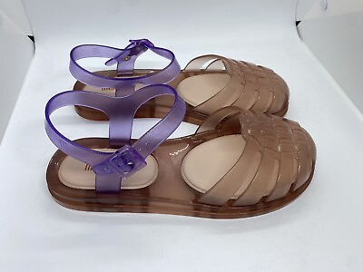 #ad Melissa Women#x27;s Possession Sandals Clear Jelly Fisherman Purple Pink Size 7 $23.99
