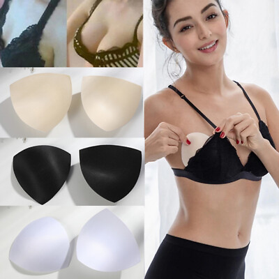 #ad 1 pair Bikini Bra Pad Triangle Cups Chest Push Up Insert Foam Pads for Swimsuit $8.99
