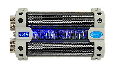 Rockville RFC30F 30 Farad Capacitor Blue Voltage Display Black Wire Mesh Cover $84.95