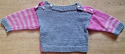 #ad Sweet Baby Dawanda Handmade DIY Knitted Jumper Size 74 80 Stars Buttons $9.69