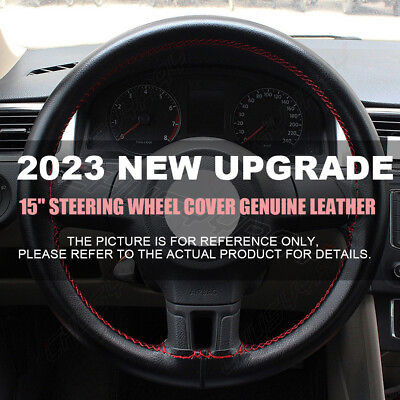 37cm 38cm PU Leather Warming Car Steering Wheel DIY Cover With Needles Thread $26.99