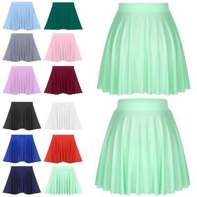 #ad Women#x27;s Flared Skirts Dancewear Plain Skirt Short Mini Skirts Basic Daily $9.39