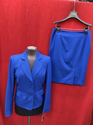 LESUIT SKIRT SUIT ROYAL SIZE 18 NEW WITH TAG RETAIL$240 LINED $119.99