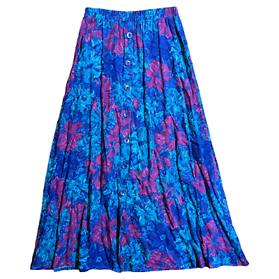 Vintage Susan Burrowes Multicolor Floral Maxi Skirt Long Ankle Cottage Petite $13.99